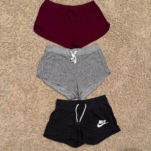 Athletic Shorts bundle - maroon, grey and charcoal